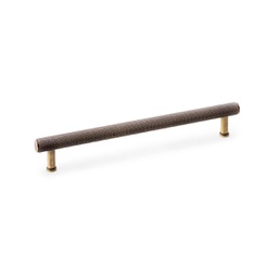 [AW809-224-AB] Alexander & Wilks Crispin Knurled T-bar Cupboard Pull Handle - Antique Brass - Centres 224mm