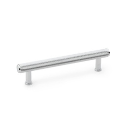 [AW809-128-PC] Alexander & Wilks Crispin Knurled T-bar Cupboard Pull Handle - Polished Chrome - Centres 128mm