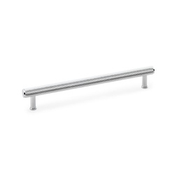 [AW809-224-PC] Alexander & Wilks Crispin Knurled T-bar Cupboard Pull Handle - Polished Chrome - Centres 224mm