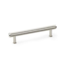 [AW809-128-PN] Alexander & Wilks Crispin Knurled T-bar Cupboard Pull Handle - Polished Nickel - Centres 128mm