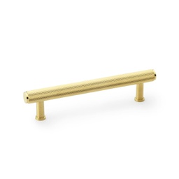 [AW809-128-SBPVD] Alexander & Wilks Crispin Knurled T-bar Cupboard Pull Handle - Satin Brass PVD - Centres 128mm