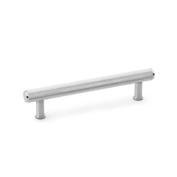 [AW809-128-SC] Alexander & Wilks Crispin Knurled T-bar Cupboard Pull Handle - Satin Chrome - Centres 128mm