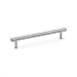 [AW809-160-SC] Alexander & Wilks Crispin Knurled T-bar Cupboard Pull Handle - Satin Chrome - Centres 160mm