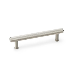 [AW809-128-SN] Alexander & Wilks Crispin Knurled T-bar Cupboard Pull Handle - Satin Nickel - Centres 128mm