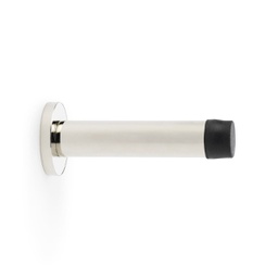 [AW616PN] Alexander & Wilks Cylinder Projection Door Stop On Rose - Polished Nickel