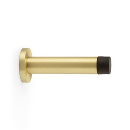 [AW616SB] Alexander & Wilks Cylinder Projection Door Stop On Rose - Satin Brass