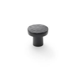 [AW820-30-BL] Alexander & Wilks Hanover Hammered Cupboard Knob - Black - 30mm