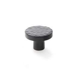 [AW820-38-BL] Alexander & Wilks Hanover Hammered Cupboard Knob - Black - 38mm