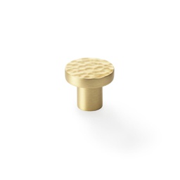 [AW820-30-SB] Alexander & Wilks Hanover Hammered Cupboard Knob - Satin Brass - 30mm