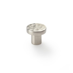 [AW820-30-SN] Alexander & Wilks Hanover Hammered Cupboard Knob - Satin Nickel - 30mm