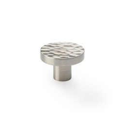 [AW820-38-SN] Alexander & Wilks Hanover Hammered Cupboard Knob - Satin Nickel - 38mm