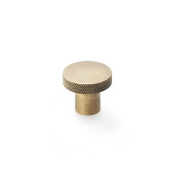 [AW802-30-AB] Alexander & Wilks Hanover Knurled Circular Cupboard Knob - Antique Brass - 30mm