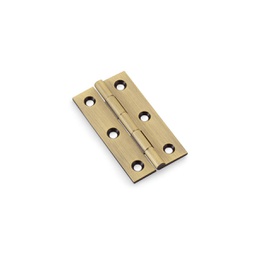 [AW064-CH-AB] Alexander & Wilks Heavy Pattern Solid Brass Cabinet Butt Hinge - Antique Brass - 2.5"