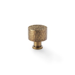 [AW816-30-AB] Alexander & Wilks Leila - Hammered Cupboard Knob - Antique Brass - 30mm