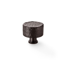 [AW816-35-DBZ] Alexander & Wilks Leila Hammered Cupboard Knob - Dark Bronze - 35mm