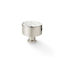 [AW816-35-PN] Alexander & Wilks Leila Hammered Cupboard Knob - Polished Nickel - 35mm