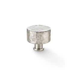 [AW816-35-SN] Alexander & Wilks Leila Hammered Cupboard Knob - Satin Nickel - 35mm