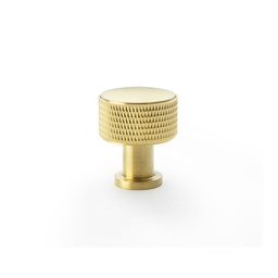 [AW807K-29-SBPVD] Alexander & Wilks Lucia Knurled Cupboard Knob - Satin Brass PVD - 29mm