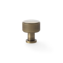 [AW807R-29-AB] Alexander & Wilks Lucia Reeded Cupboard Knob - Antique Brass - 29mm