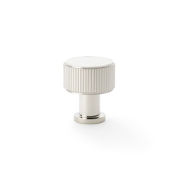 [AW807R-29-PN] Alexander & Wilks Lucia Reeded Cupboard Knob - Polished Nickel- 29mm