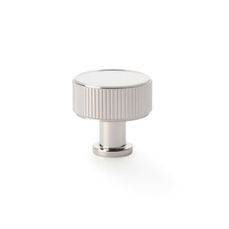 [AW807R-35-PN] Alexander & Wilks Lucia Reeded Cupboard Knob - Polished Nickel - 35mm