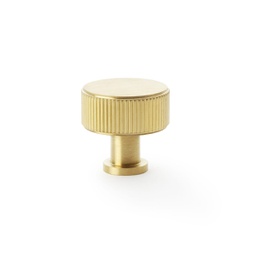 [AW807R-35-SBPVD] Alexander & Wilks Lucia Reeded Cupboard Knob - Satin Brass PVD - 35mm