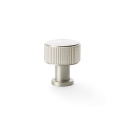 [AW807R-29-SN] Alexander & Wilks Lucia Reeded Cupboard Knob - Satin Nickel - 29mm