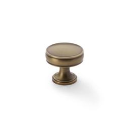 [AW808-32-AB] Alexander & Wilks Lynd Cupboard Knob - Antique Brass - 32mm