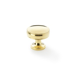 [AW808-32-UB] Alexander & Wilks - Lynd Cupboard Knob 32mm Dia. Unlacquered Brass