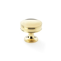 [AW808-38-UB] Alexander & Wilks - Lynd Cupboard Knob 38mm Dia. Unlacquered Brass