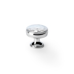 [AW818-32-PC] Alexander & Wilks Lynd Hammered Cupboard Knob - Polished Chrome - 32mm