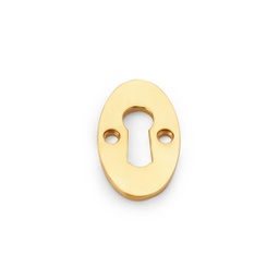 [AW383-UB] Alexander & Wilks Standard Key Profile Ellipse Escutcheon - Unlacquered Brass