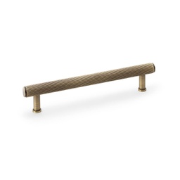 [AW809R-160-AB] Alexander & Wilks Crispin Reeded T-bar Cupboard Pull Handle - Antique Brass - 160mm