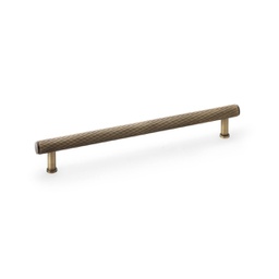 [AW809R-224-AB] Alexander & Wilks Crispin Reeded T-bar Cupboard Pull Handle - Antique Brass - 224mm