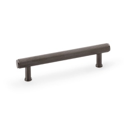 [AW809R-128-DBZPVD] Alexander & Wilks Crispin Reeded T-bar Cupboard Pull Handle - Dark Bronze PVD - 128mm