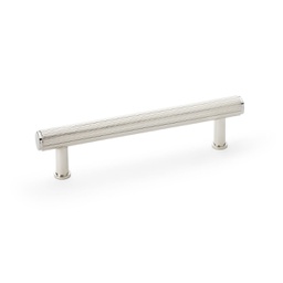 [AW809R-128-PN] Alexander & Wilks Crispin Reeded T-bar Cupboard Pull Handle - Polished Nickel - 128mm