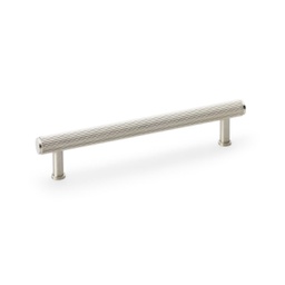 [AW809R-160-SN] Alexander & Wilks Crispin Reeded T-bar Cupboard Pull Handle - Satin Nickel - 160mm