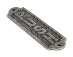 [83683] Antique Pewter Push Sign - 83683