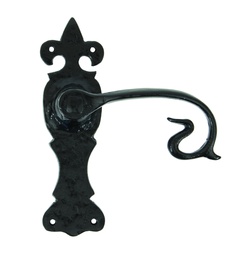 [83694] Black Curly Lever Latch Set - 83694