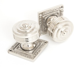 [83859] Polished Nickel Tewkesbury Square Mortice Knob Set - 83859