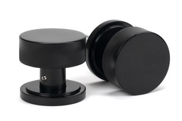 [46795] Black Brompton Mortice/Rim Knob Set (Art Deco) - 46795