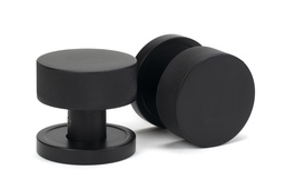 [46798] Matt Black Brompton Mortice/Rim Knob Set (Plain) - 46798