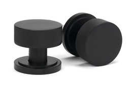 [46799] Matt Black Brompton Mortice/Rim Knob Set (Art Deco) - 46799