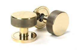 [46774] Aged Brass Brompton Mortice/Rim Knob Set (Plain) - 46774