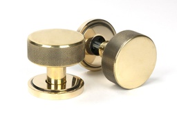 [46775] Aged Brass Brompton Mortice/Rim Knob Set (Art Deco) - 46775