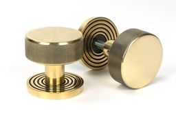 [46776] Aged Brass Brompton Mortice/Rim Knob Set (Beehive) - 46776