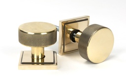 [46777] Aged Brass Brompton Mortice/Rim Knob Set (Square) - 46777