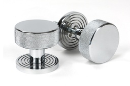 [46780] Polished Chrome Brompton Mortice/Rim Knob Set (Beehive) - 46780