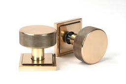 [46793] Polished Bronze Brompton Mortice/Rim Knob Set (Square) - 46793