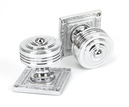 [90292] Polished Chrome Tewkesbury Square Mortice Knob Set - 90292